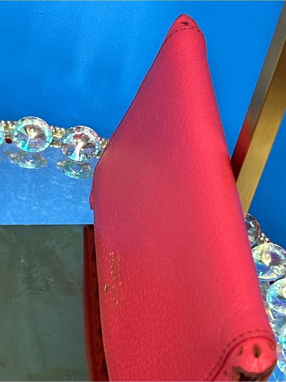 kate spade red scalloped leather continental wallet - Picture 6 of 15